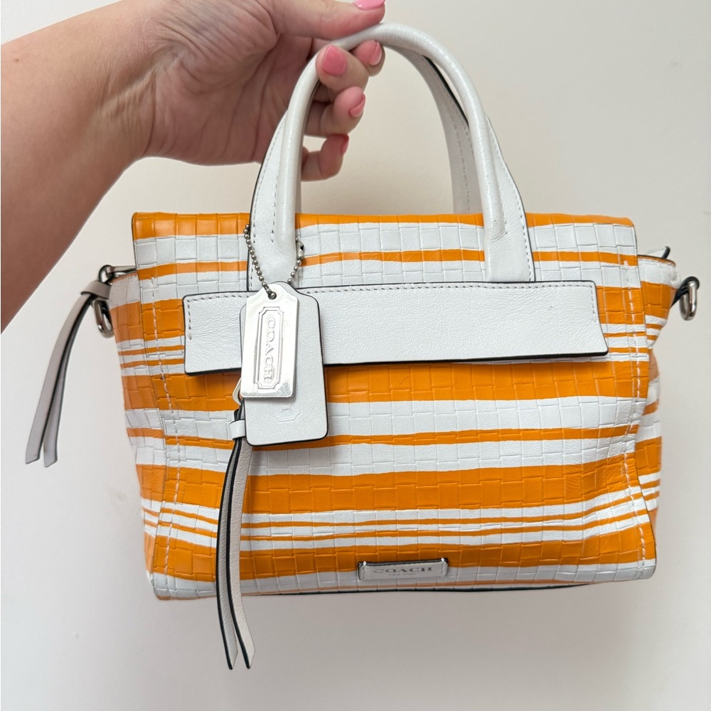 Coach Bleecker Embossed Woven Leather